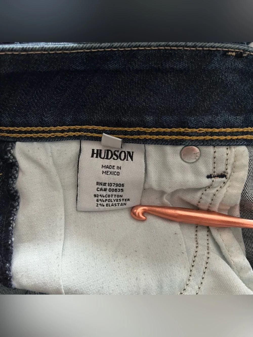 Classic Hudson Women's Collin Flap Pocket Dark Faded Wash Jeans 29 x 31